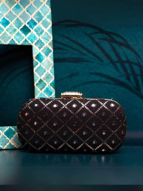 Modern metallic evening bags with sleek lines and edgy designs for trendy looks -Sequin Clutches