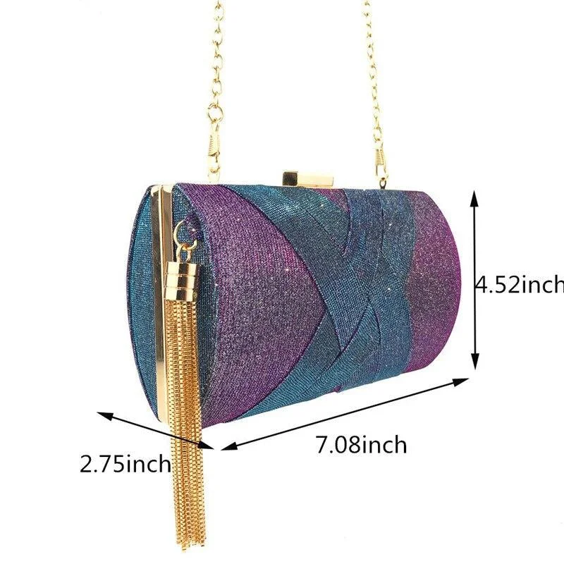 Designer evening bags with soft leather and structured silhouettes for sophisticated elegance -Casual Women Clutches  Evening Bag Woven Knited PU Metal Clutch Bag Hard Case Ladies Chain Shoulder Handbag