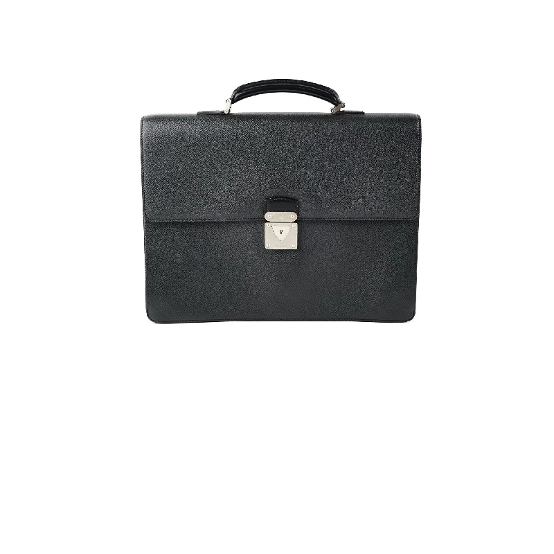 Compact boxy handle bags for structured minimalist looks -Louis Vuitton Laguito Business Briefcase Bag Black