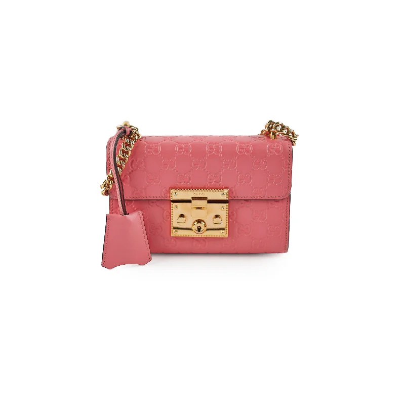 Oversized woven handle bags for relaxed weekend carry -Gucci Padlock Small Pink