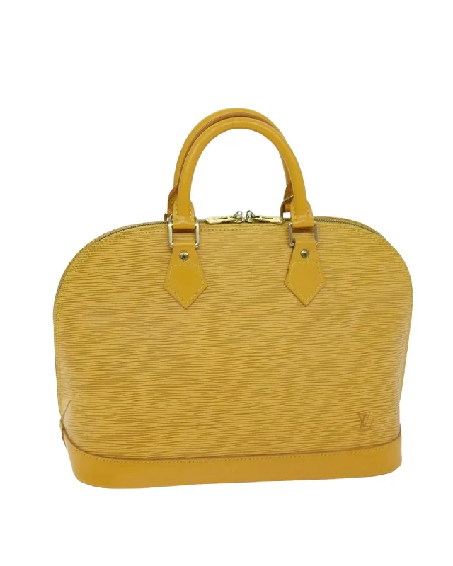 Subtle lavender handle bags for soft pastel vibes -Epi Leather Hand Bag in Tassili Yellow by Louis Vuitton