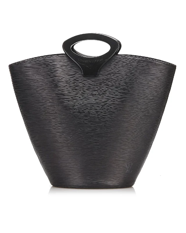 Tote Bags with Debossed Designs -Louis Vuitton Pochette Tote Bag in Black Epi Leather