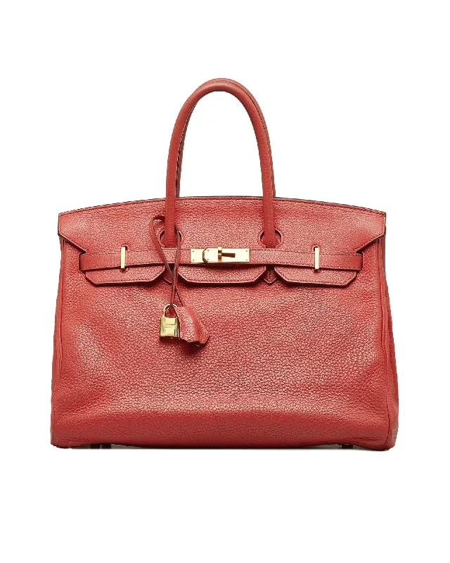 Tote Bags with Polyester Handles -Clemence Leather Birkin with Gold Hardware