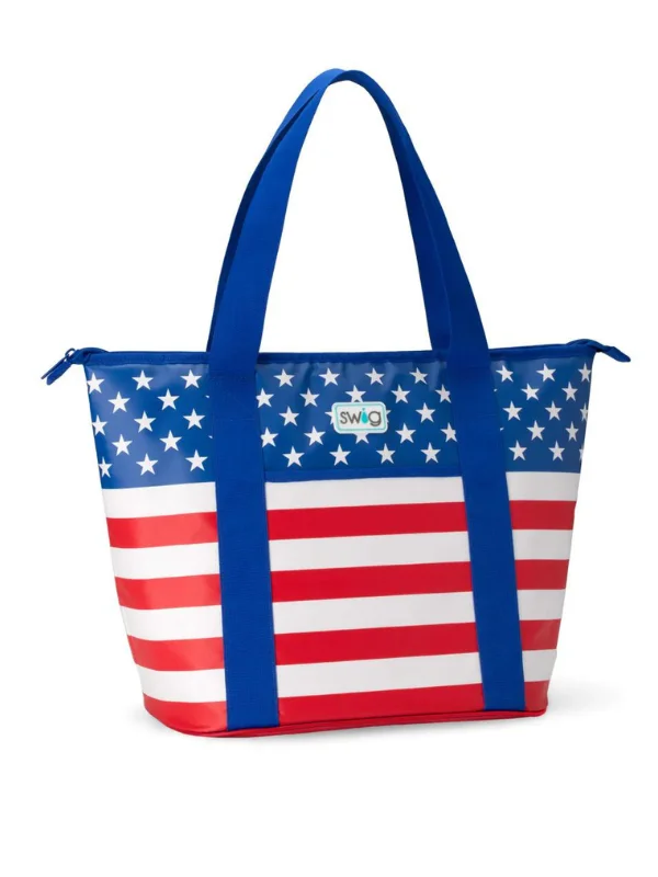 Striped Tote Bags for Style -All American Zippi Cooler