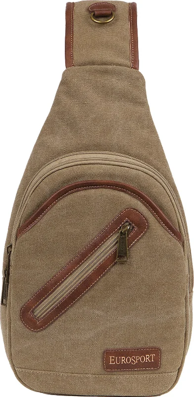 Tote Bags with Stripes -B425 - Khaki