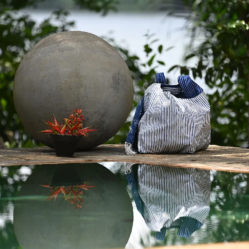 Tote Bags with Cotton Handles -Beach Bag - India Ink - Egg Shell