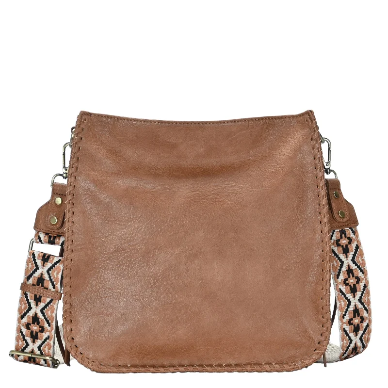 Oversized woven handle bags for relaxed weekend carry -BGA5712 Dolly Whipstitch Crossbody