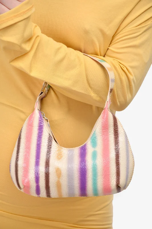 Tote Bags for Makeup -By Far Multicolour Striped Mini Amber Bag