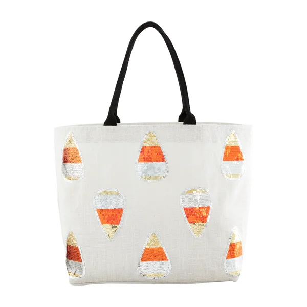 Tote Bags with Animal Prints -Candy Corn Sparkle Tote