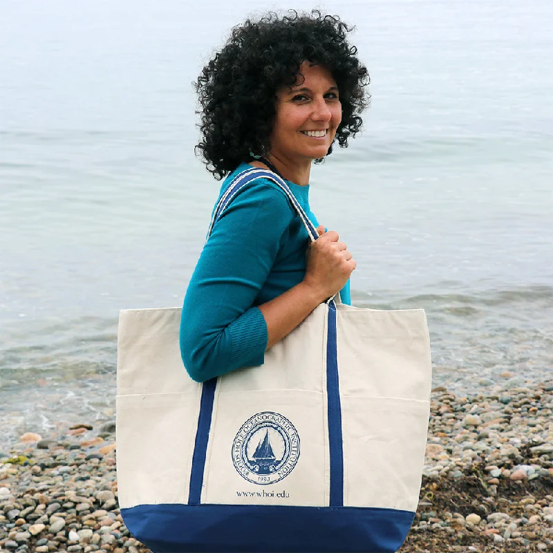 Tote Bags with Detachable Straps -Canvas Bag with WHOI Seal