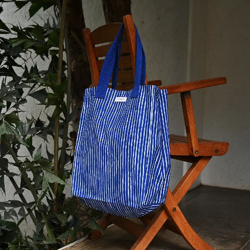 Tote Bags with Nylon Handles -Canvas Tote - India Ink - Indigo