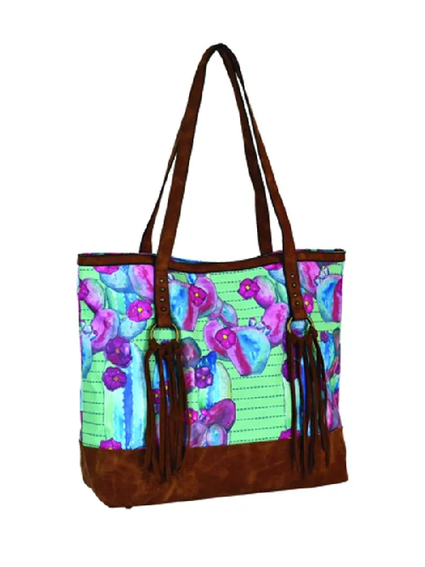 Chic quilted handle bags with timeless padded texture -CatchFly 2164600TRQ Womens Watercolor Suede Fringe Tote Multi