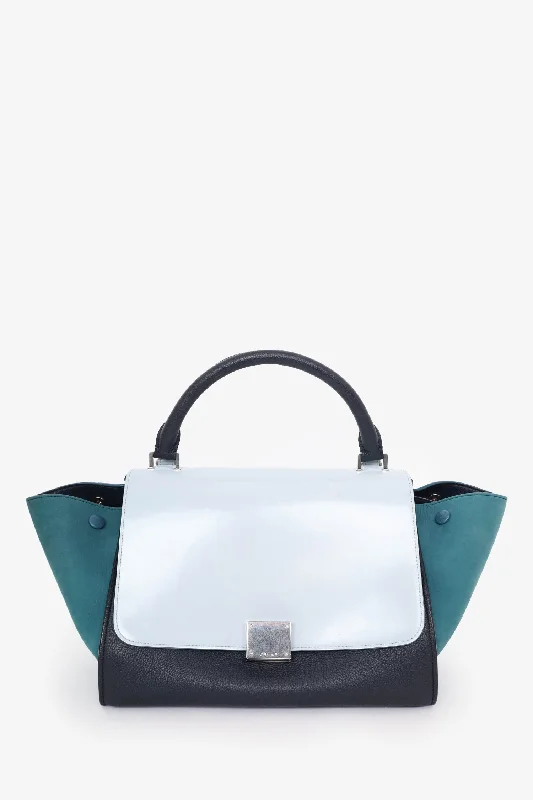 Tote Bags with Polyester Handles -Celine Blue/GreenSmall Trapeze Bag