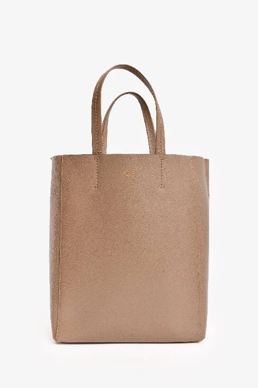 Tote Bags for Crafts -Celine Taupe Grained Calfskin Vertical Small 'Cabas' Tote