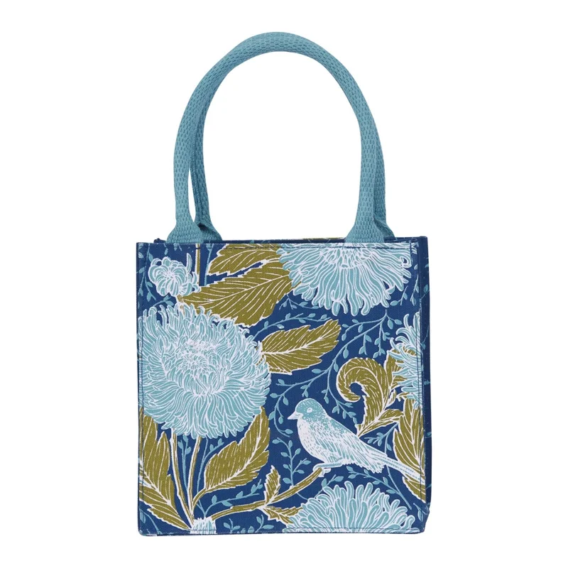 Tote Bags with Mesh Handles -Chrysanthemum Bird Reusable Itsy Bitsy Gift Bag