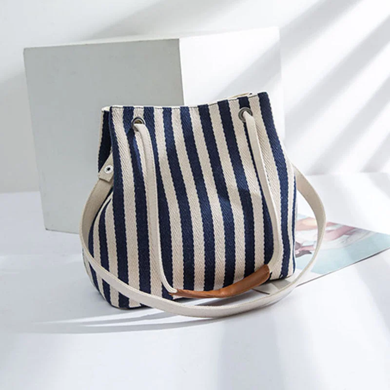 Tote Bags with Animal Prints -Crossbody Portable Striped Simple Canvas Bag