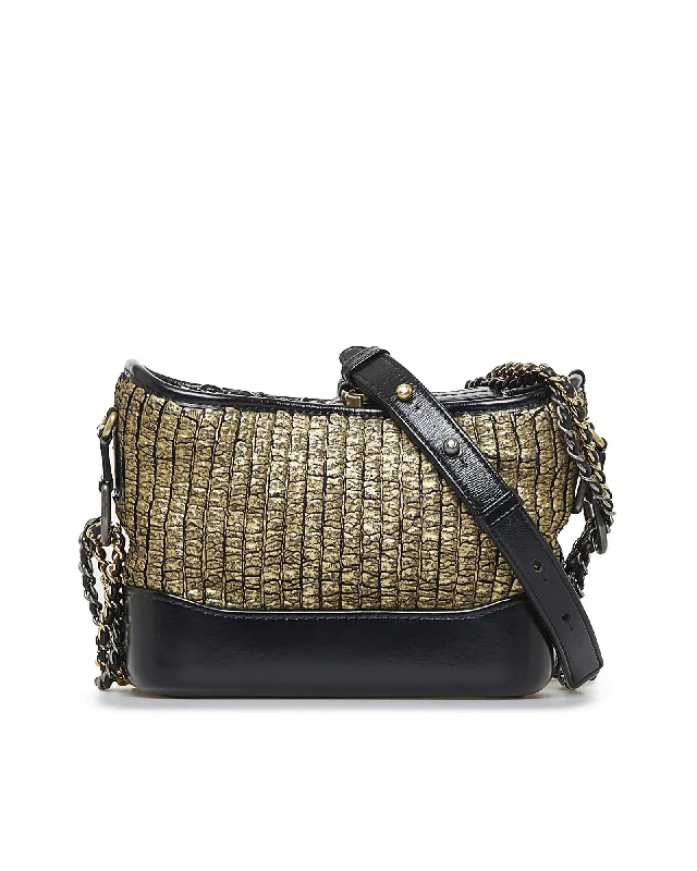 Tote Bags with PVC Handles -Small Painted Knit Gabrielle Crossbody Bag with Tweed and Leather Detailing