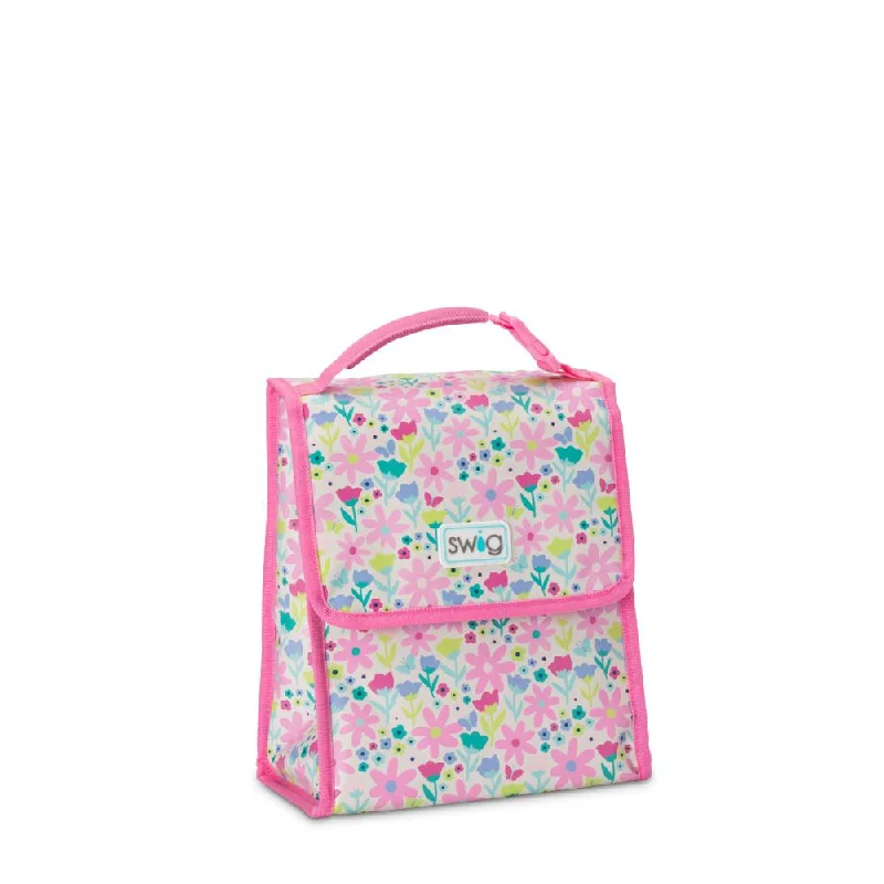 Detachable Handle Tote Bags -Flower Power Foldi Lunch Bag