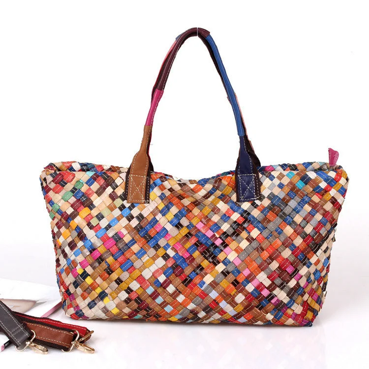 White Tote Bags for Purity -Hand-woven bag color bag