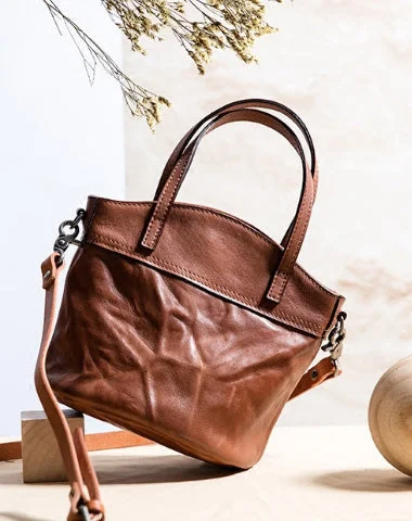 Neutral taupe handle bags pairing with every trend -Handmade Genuine Leather Handbag Bag Crossbody Bag Shoulder Bag Purse For Women