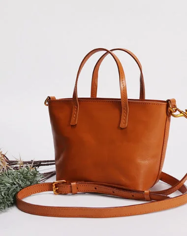 Sustainable hemp handle bags appealing to green fashion -Brown Womens Leather Tote Purses Handbag Shoulder Bag for Women Leather Small Shopper Bag