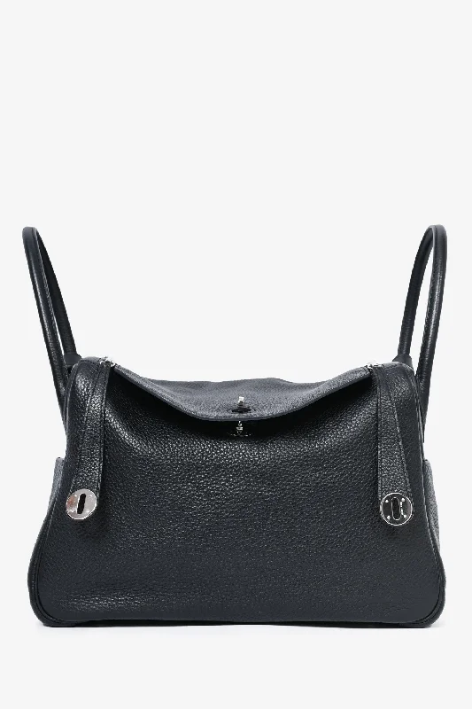 Tote Bags for Office -Hermès 2015 Black Clemence Leather Lindy 34