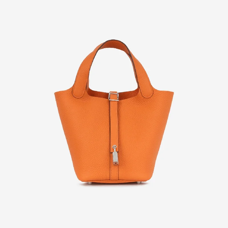 Tote Bags for Office -Hermès Hermès - Picotin 18 - Orange Clemence PHW - Brand New - 2024