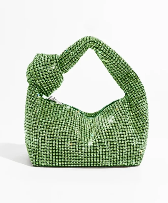 Small Tote Bags for Everyday Use -DIAMOND HOBO KNOT GREEN