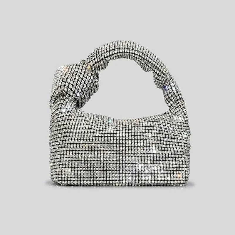 Colorful Tote Bags for Spring -DIAMOND HOBO KNOT SILVER