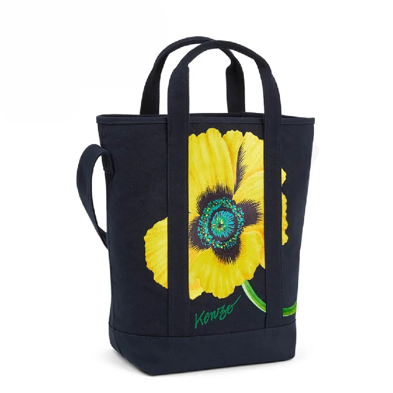 Waterproof vinyl handle bags shielding gear from rain -K.E.N.Z.O F.L.O.R.A.L PRINTED TOTE BAG