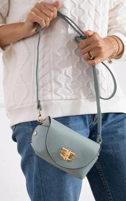 Deep teal handle bags for cool coastal elegance -LD155 Harper Bamboo Closure Crossbody