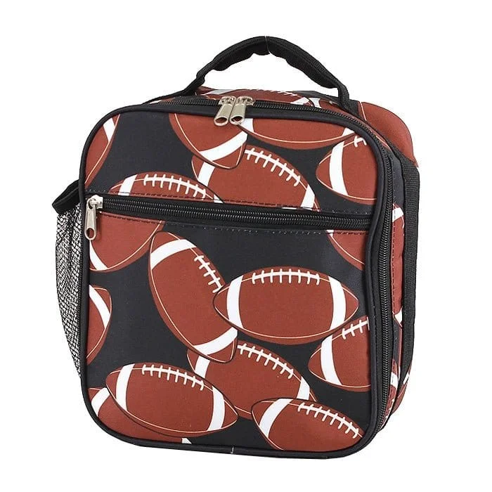 Warm brown handle bags grounding looks with earthiness -NCC17-31  Football Square Lunch Bag