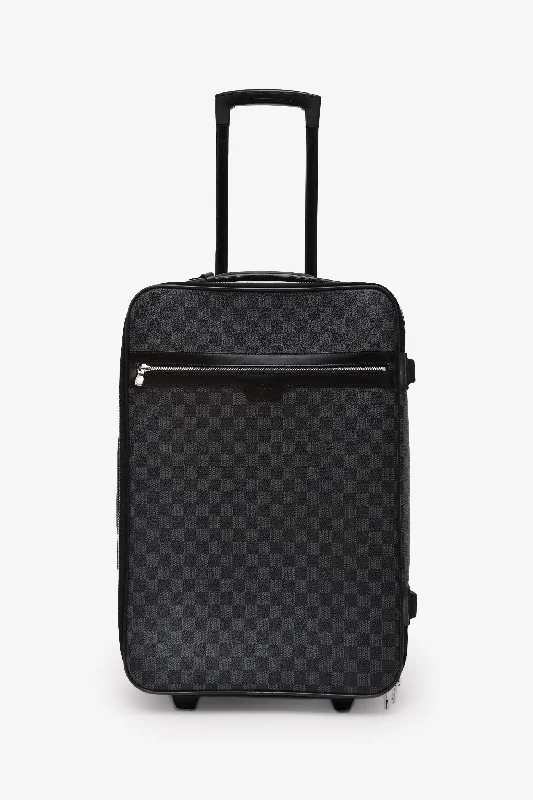 Double Handle Tote Bags for Stability -Louis Vuitton 2008 Damier Graphite Pegase 55 Rolling Suitcase