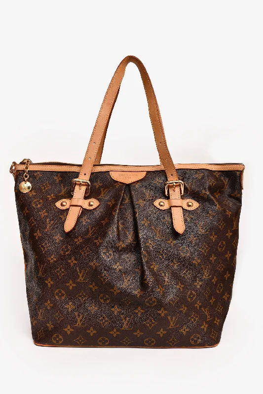 Thick Handle Tote Bags for Comfort -Louis Vuitton 2010 Monogram Palermo GM With Canvas Strap