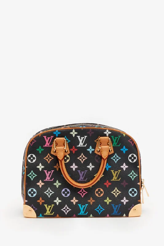 Tote Bags with Flaps -Louis Vuitton Black Multicolour Monogram Trouville Bag