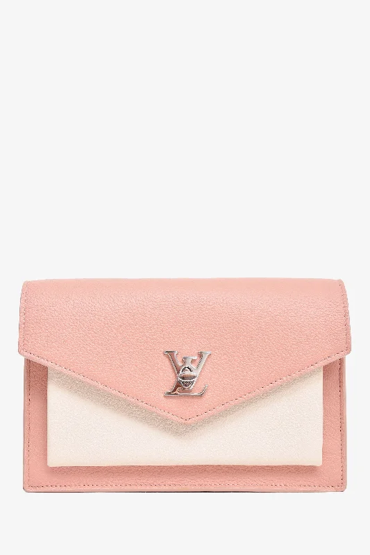 Tote Bags for Hobbies -Louis Vuitton Pink/White Leather 'Lock Me' Chain Bag