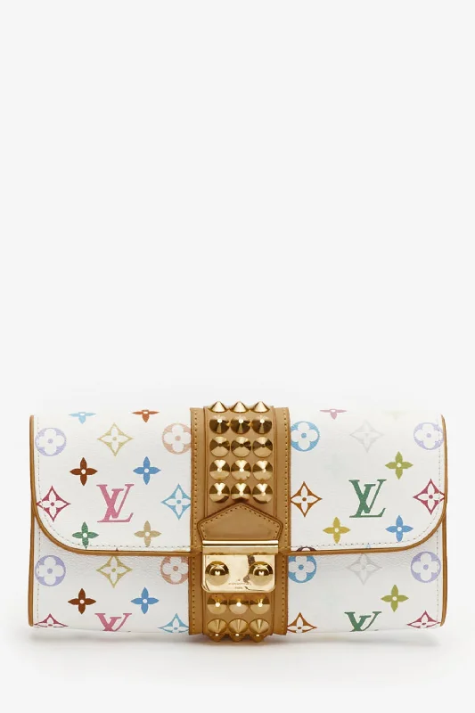 Tote Bags with Monograms -Louis Vuitton White Multicolour Monogram Courtney Clutch Bag