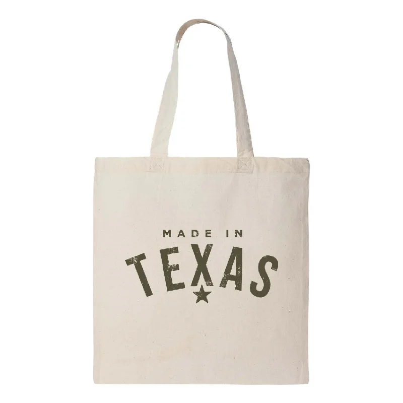 Sustainable Tote Bags for Green -MADE IN TEXAS TOTE - Natural Canvas