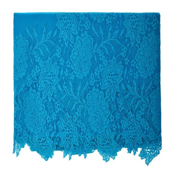 Tote Bags with Debossed Designs -Malaga Lace Pashmina - Turquoise