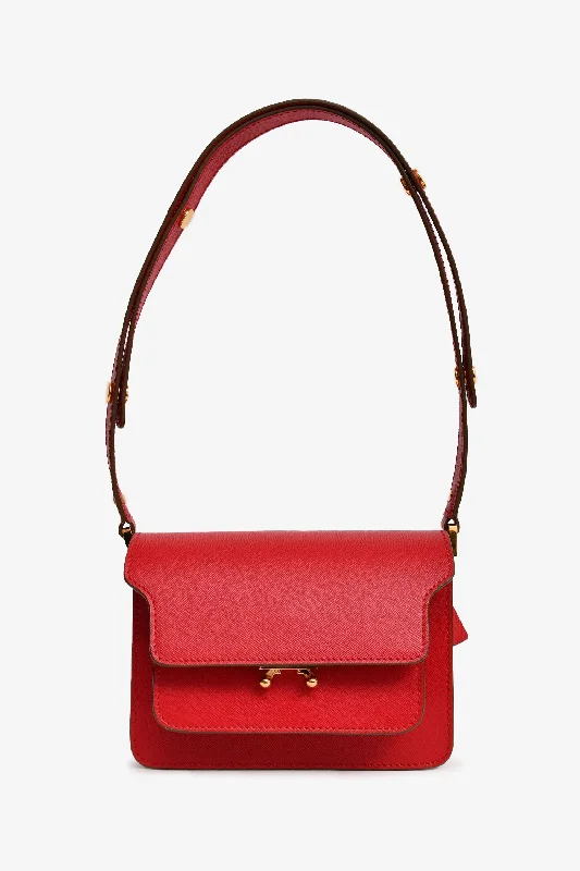 Tote Bags for Hobbies -Marni Red Leather Shoulder Bag