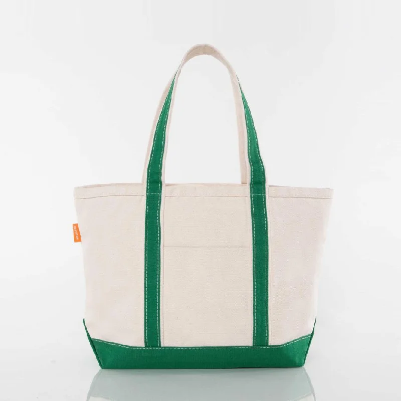 Tote Bags for Beach Trips -Medium Classic Canvas Tote in Emerald Green