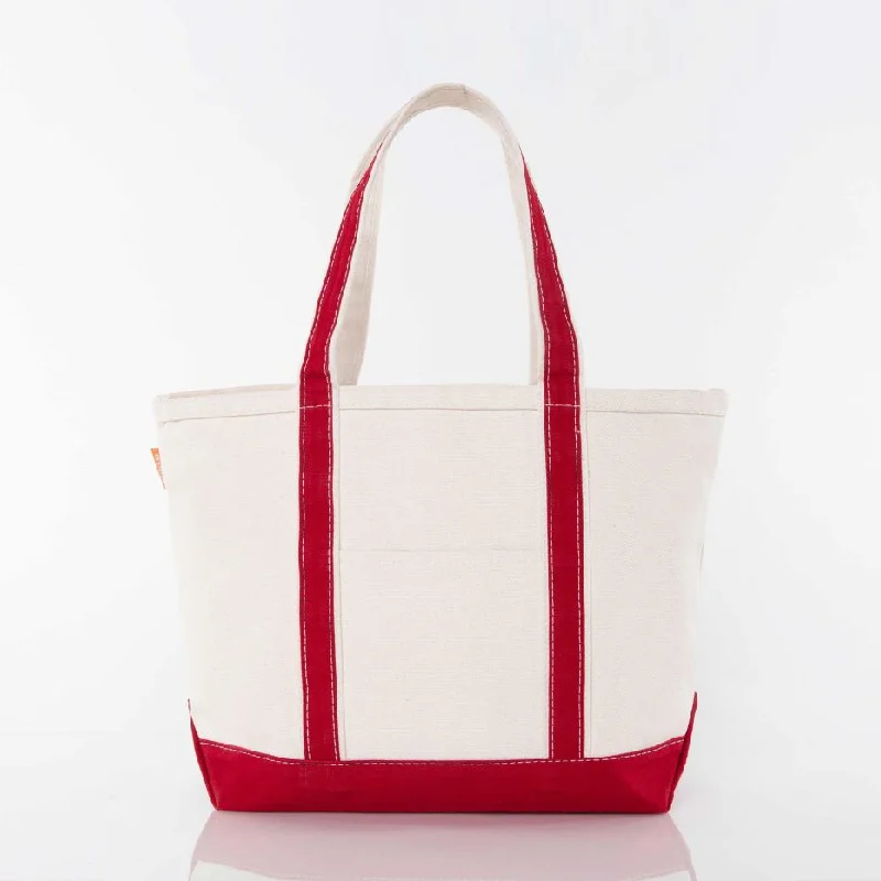 Tote Bags with Shoulder Strap -Medium Classic Canvas Tote in Red