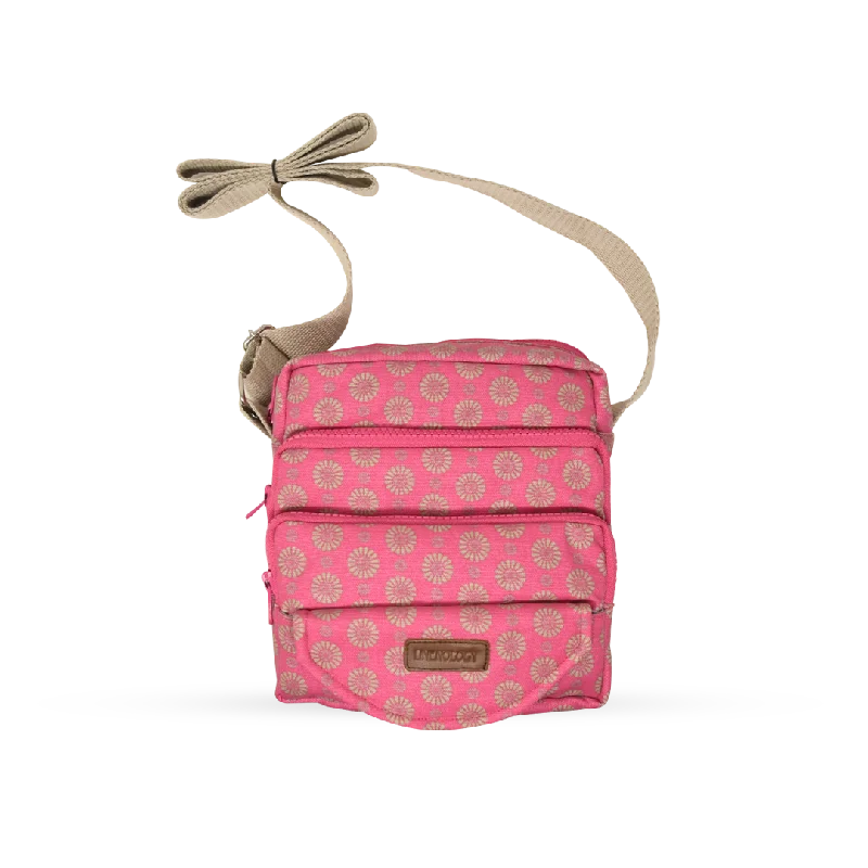 Tote Bags with Magnetic Closures -Meiji's Sling Bag - Geo Pink Flambé