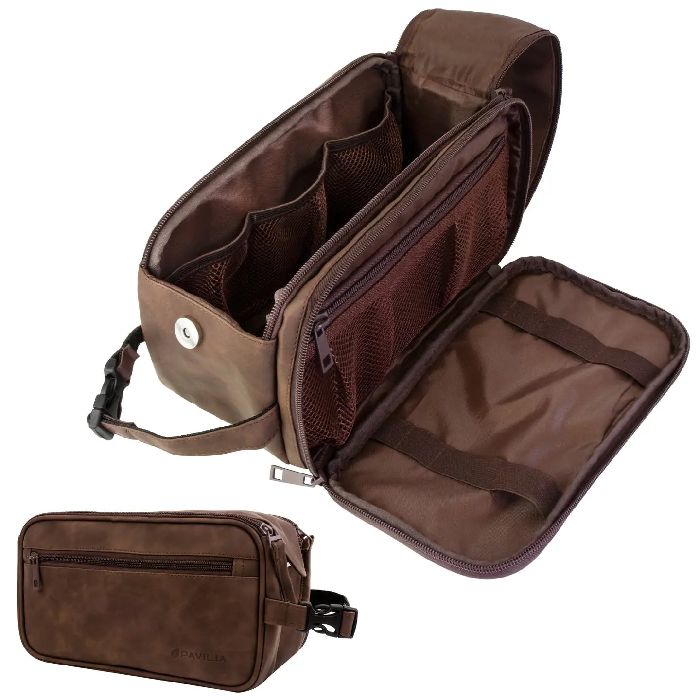 Tote Bags for Library -Men's Dark Brown Toiletry Bag