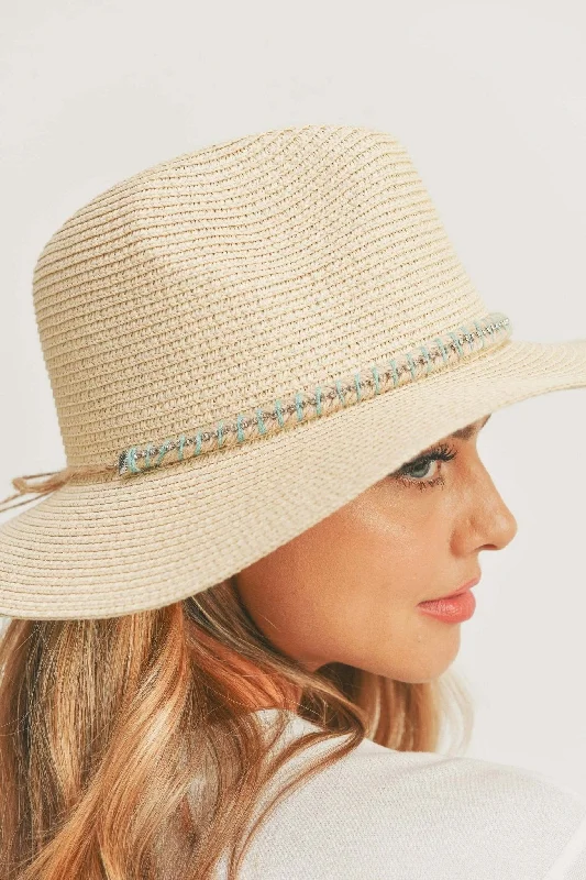 Anti-slip grip handle bags ensuring secure hand carry -MH0100 Sun Hat with Rhinestone Band