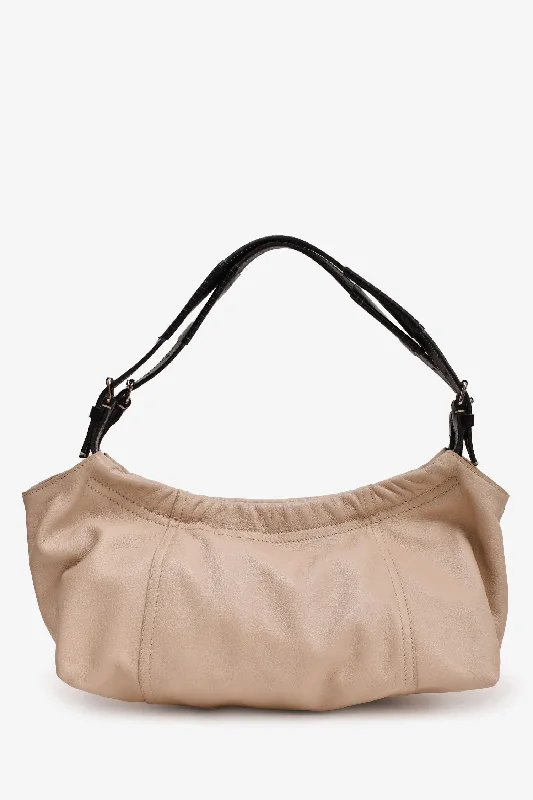 Tote Bags with Stars -Miu Miu Vintage Cream Black Leather Shoulder Bag