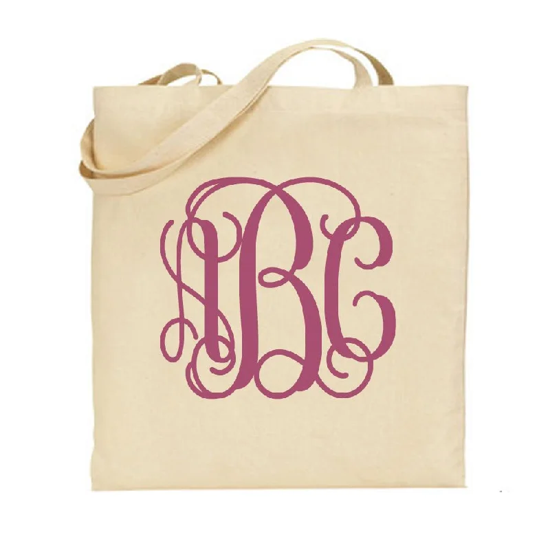 Tote Bags with Abstract Prints -Monogrammed Big Print Tote Bag