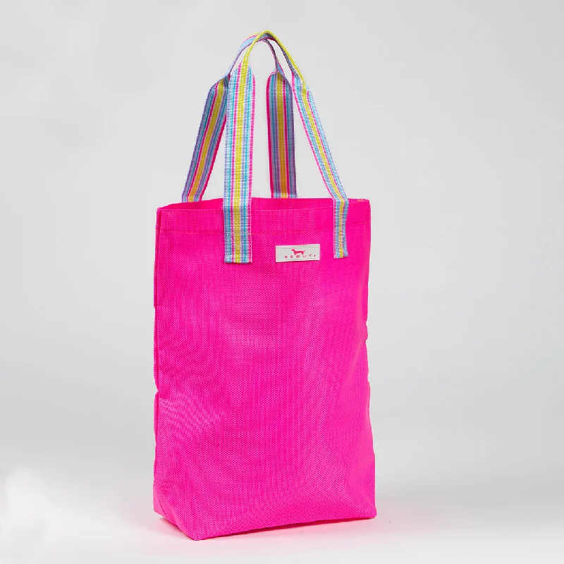 Tote Bags for School -Neon Pink Deep Dive Open Top Tote by Scout