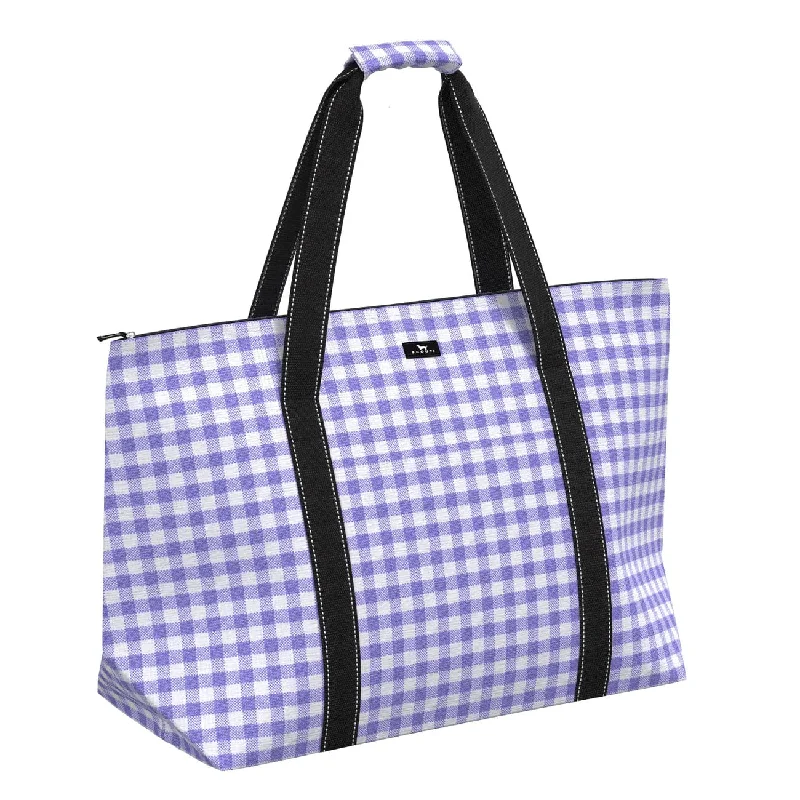 Metallic Tote Bags for Shine -On Holiday Extra-Large Shoulder Bag in Amethyst & White by Scout