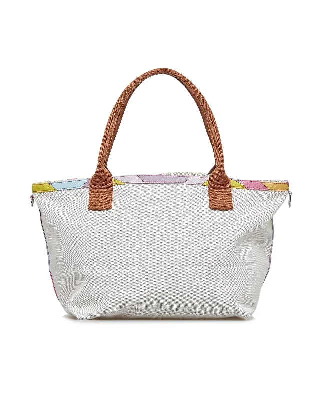 Tote Bags with Adjustable Straps -Canvas Satchel Bag with Multicolor Trim and Rolled Handles